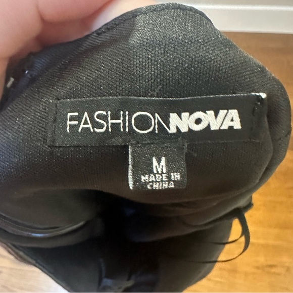 True Icon Faux Leather Mini Dress - Black - Picture 6 of 6